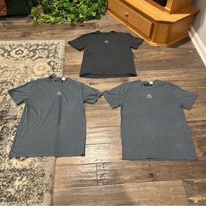 McDonald’s 3 Pc Crew Shirts Heather Grey & Blue Grey Unisex Size Small